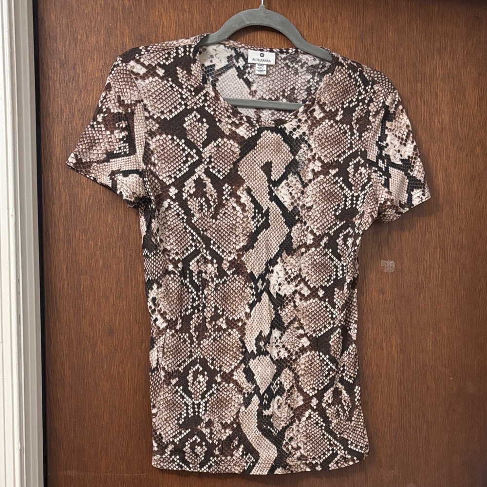 Altuzarra Neutral Snakeskin Print Tee